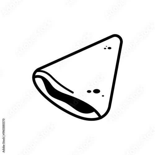 Crêpe bretonne minimaliste – icône vectorielle gastronomie Bretagne - Pictogramme d'une crêpe bretonne garnie - Spécialité cultinaire sucrée typique Bretonne - Gourmandise made in BZH
