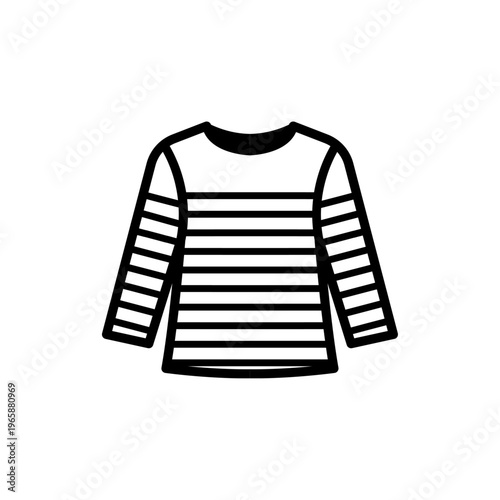 Marinière Bretonne - Vêtement emblématique de la Bretagne - Illustration vectorielle d'un pull marin, symbole culturel attribué aux bretons, à l'identité bretonne - Rayures marines, mode textile 