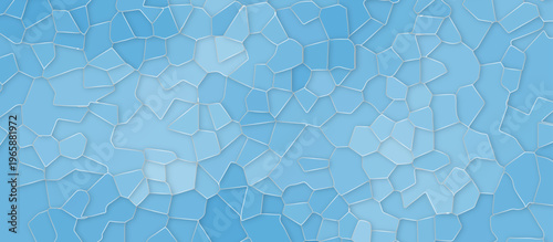 Abstract blue background with triangles. crystallized cells tile pattern.