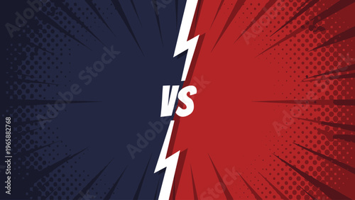 Versus background with comic book style and lightning bolts