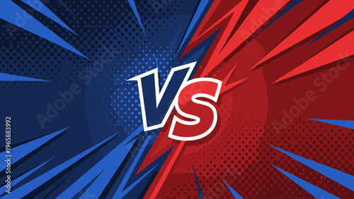 Dynamic versus background with comic book style explosion effects