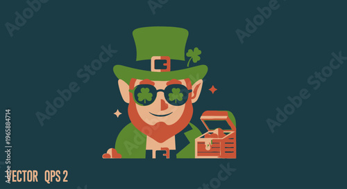 Leprechaun cartoon character with hat.