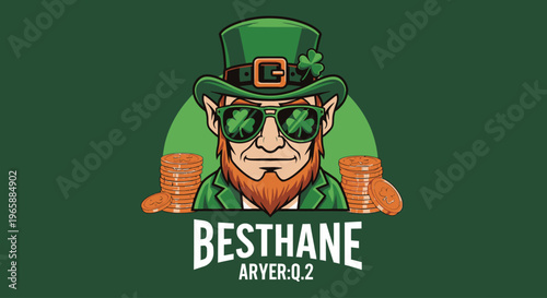 Leprechaun Wearing Green Shades Beer.
