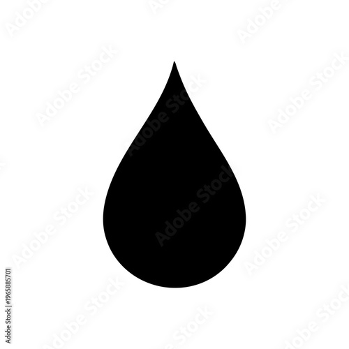 Minimal water drop icon with smooth droplet shape in clean flat SVG style. Simple vector design ideal for water, hydration, eco, environment, and clean resource related graphics.