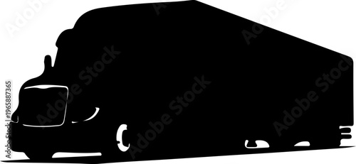 Silhouette of a large freight truck representing logistics and transportation services