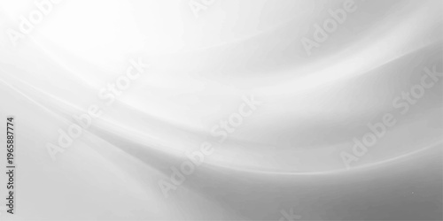 Smooth abstract white silk background with soft silver waves and a light metallic texture featuring a curved grey satin fabric design for a sleek steel surface wallpaper