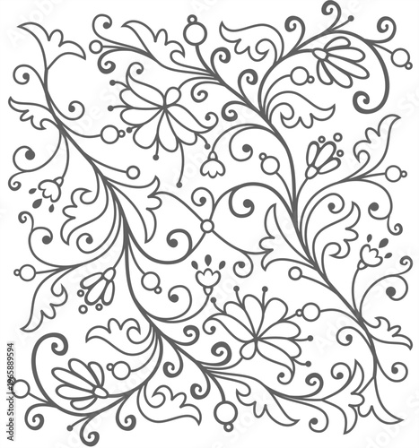 Rectangular background with floral pattern
