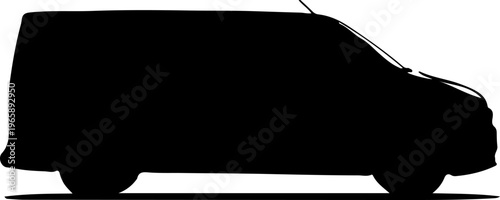 Silhouette of a van, a versatile vehicle for transport and logistics