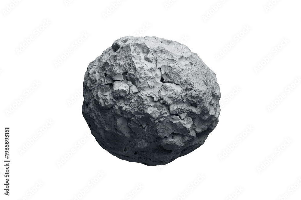 Fototapeta premium Rough asteroid rock celestial body on transparent background