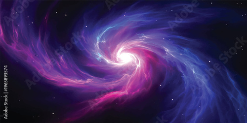 An abstract blue fractal background featuring a glowing spiral vortex and digital wave patterns that create a vibrant energy design within a dark space universe backdrop