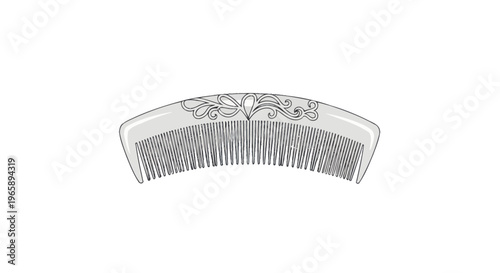 Wide tooth plastic hair comb.