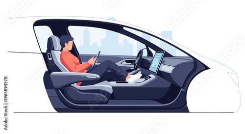 Woman driving car with dog.