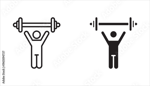 Gym icon set. Vector. Editable outline. Linear style signs for use in web design and logos. Symbol illustrations.