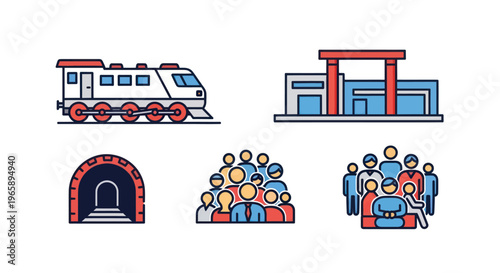 Train Station People Tunnel Transport.