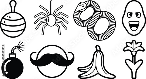 vector illustration of a set of insects