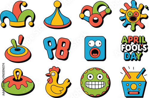 set of funny cartoon animals