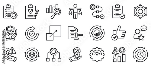 Best Practices icon collection set outline
