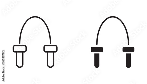 Gym icon set. Jumping Rope Fitness and Exercise Equipment Icons. White background