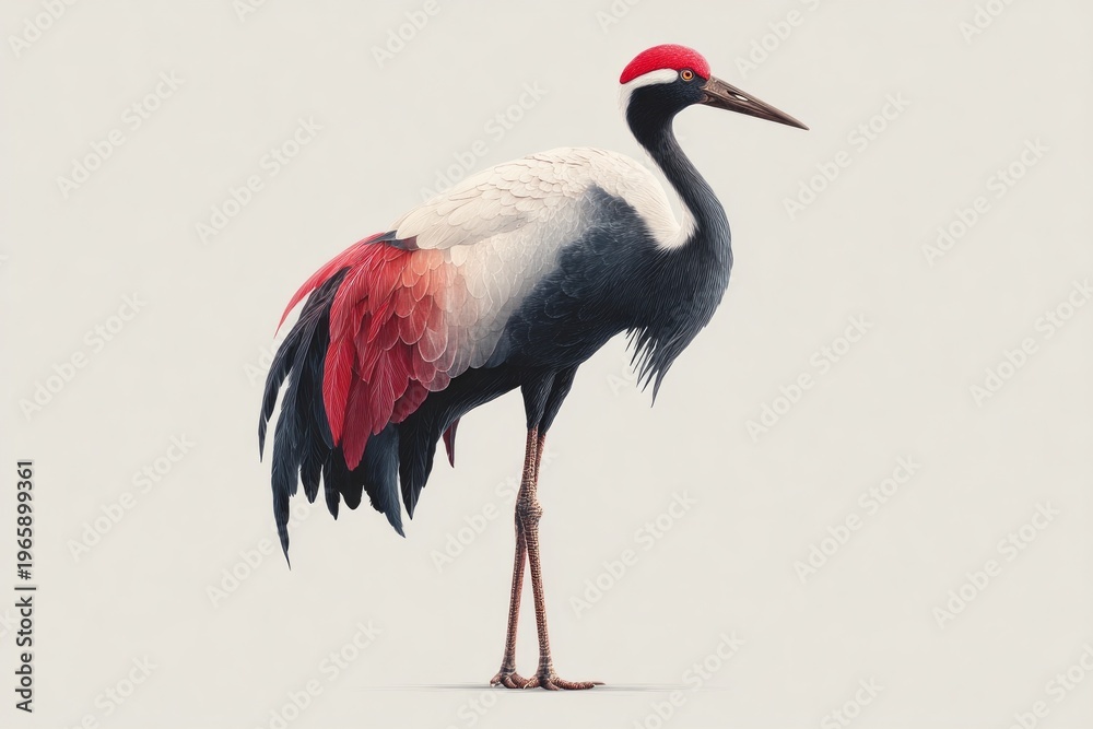 Obraz premium crane bird on white background 