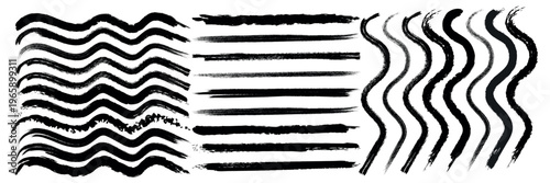 Abstract black and white brushstrokes a study in line texture and rhythmic variation