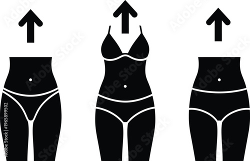 Body shape transformation before during and after illustration