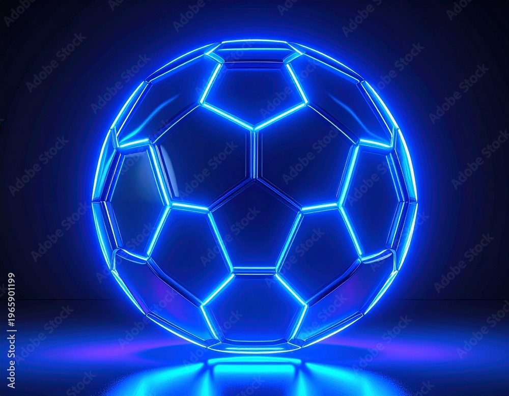 Fototapeta premium blue glow hexagon sphere futuristic design