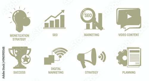 Set of business and marketing icons for websites and presentations