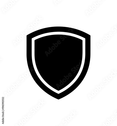 Free Download Modern Minimalist Black Shield Vector Icon - GFXLoad
