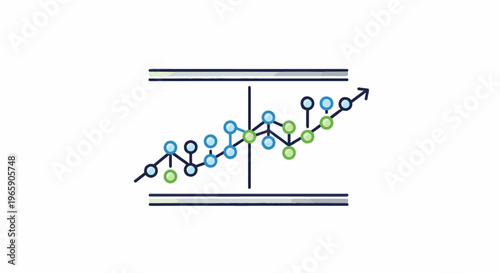Abstract diagram showing a branching connection with upward progress arrow
