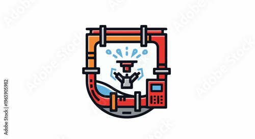 Irrigation system with pipes and sprinkler