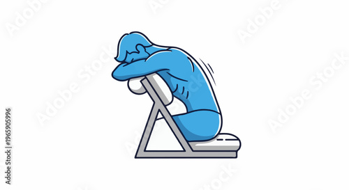 Person receiving seated massage on a portable chair, leaning forward