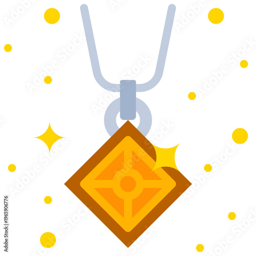 Description of the image the picture shows a necklace pendant with a diamond shaped center design.