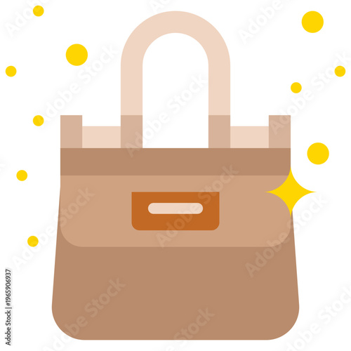 Shoulder bag flat icon shopping bag shining magically a captivating symbol of stylish convenient carrying