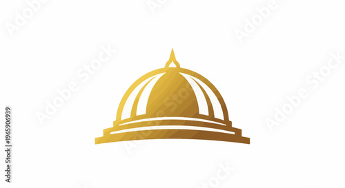 Golden dome with tiered base and pointed finial