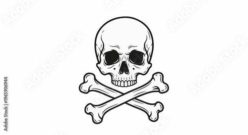 Grim skull and crossbones, a stark symbol of danger and mortality