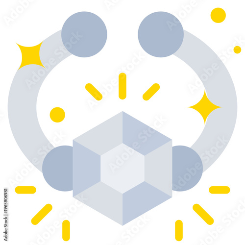 Bracelet flat icon radiant celestial diamond jewel bracelet flat icon displaying a sparkling beautiful aura