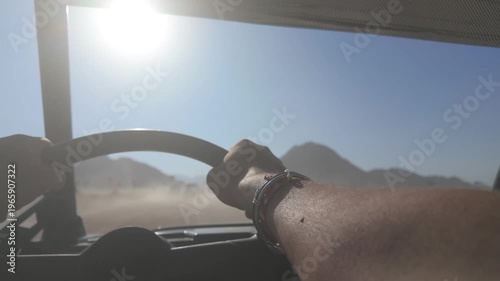 Driving buggy car in the desert, Sharm El Sheikh, Egypt