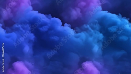 Neon mist. Paint water. Defocused purple pink blue color gradient glitter particles texture smoke cloud floating motion on dark abstract art background.