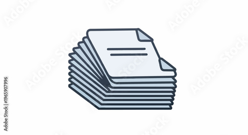 Stack of documents with blue outline and light blue pages