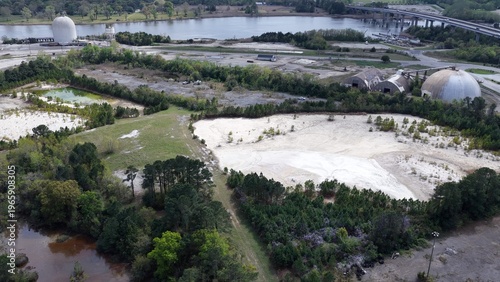toxic Industrial Cleanup and Steel Mill Demolition Aerial Georgetown South Carolina