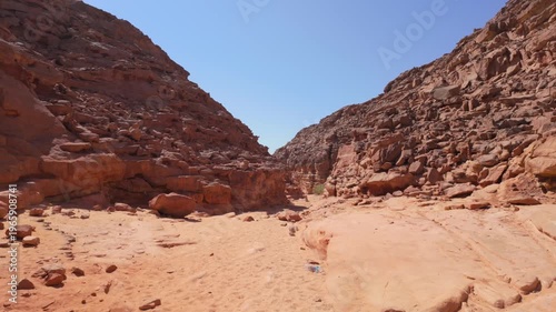 Scenic canyon landscape in the desert of South Sinai, Egypt