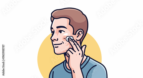 Person applying skincare to face