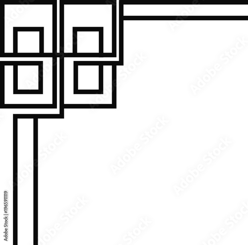 Geometric Art Deco Corner Border