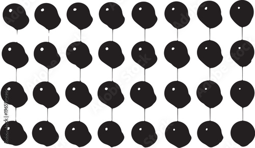 Black balloons, balloon icons, vector balloons, party decorations