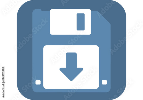Floppy disk with download symbol