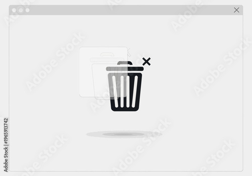 A blurry image of a computer window with a trash can icon
