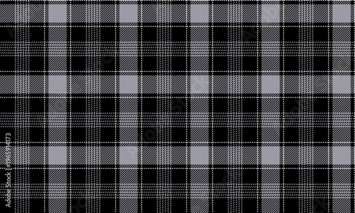Seamless plaid fabric in black, gray, and white is perfect for shirts, skirts, and dresses, adding a touch of modern sophistication, attracting attention, and enhancing your fashion image.