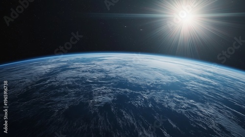 Satellite in orbit above Earth capturing stunning view of blue planet and clouds