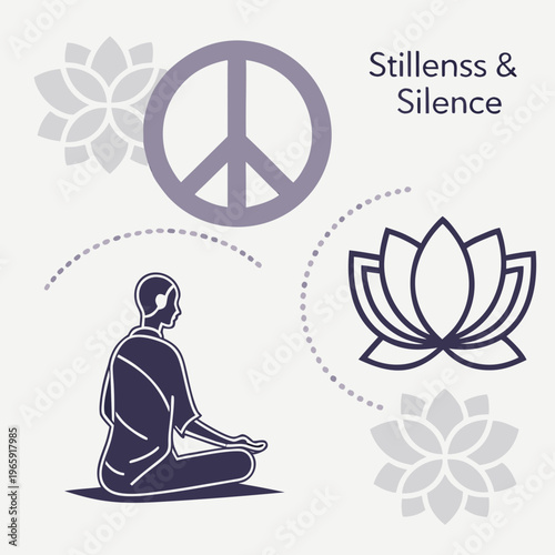 Meditating person seeks inner peace and silence.