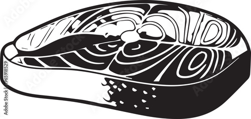 Premium Lab-Grown Salmon Fillet Vector Icon with Realistic Scale